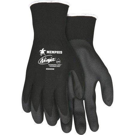 MCR SAFETY Ninja Hydropellent Technology Gloves, Medium, Black MCSCRWN9699M